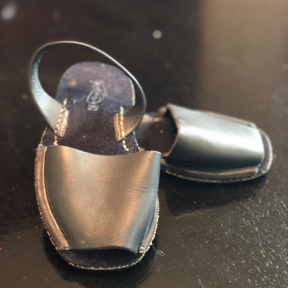 Navy blue sling back sandal